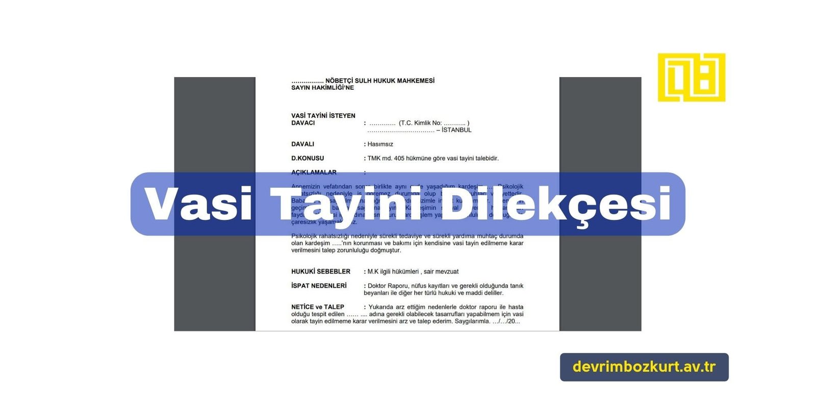 Vasi Tayini Dilekçesi